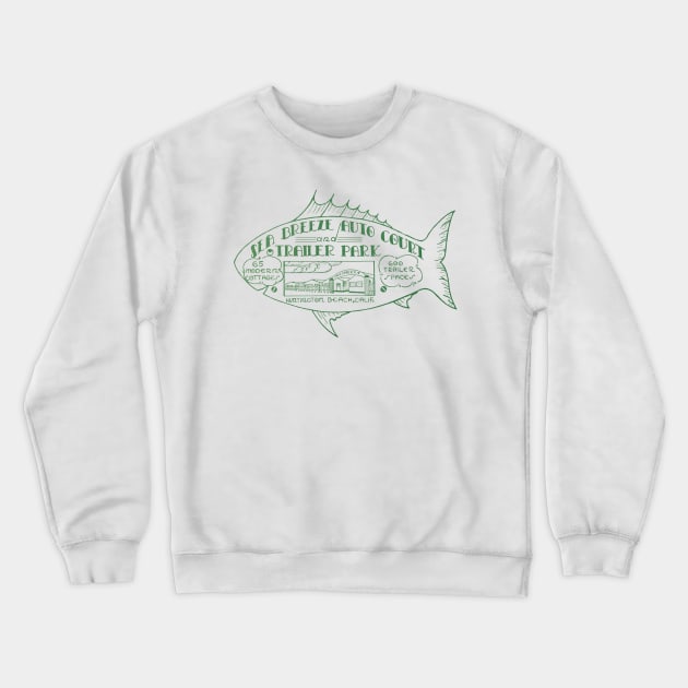 1935 Sea Breeze Auto Court Huntington Beach Crewneck Sweatshirt by historicimage